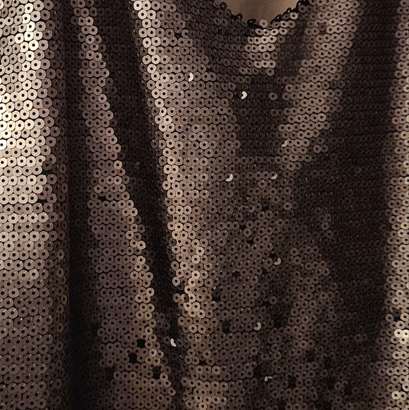 FOREVER 21 Sexy Bronze Sequenced Dressy Spaghetti Strap Top Size  1X - Picture 4 of 5